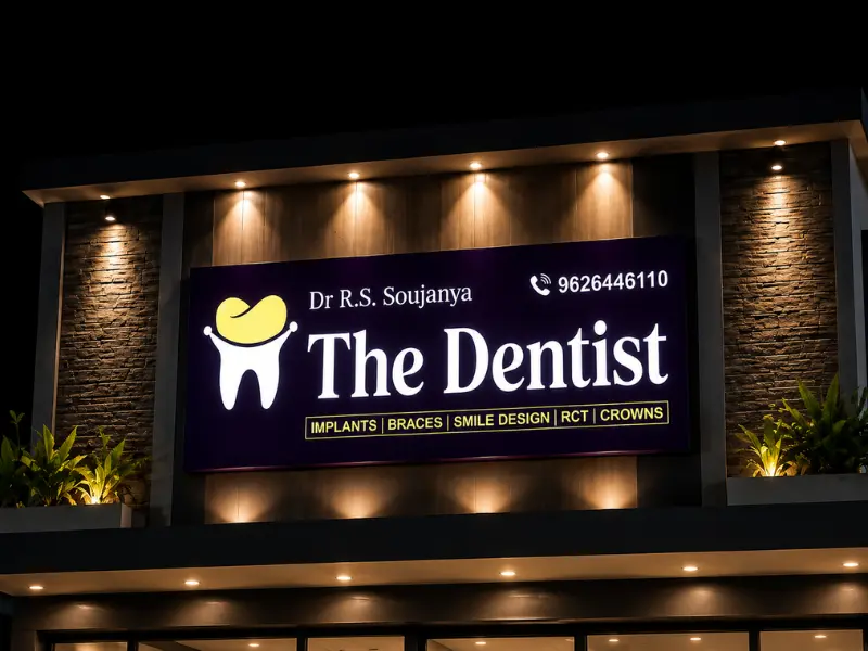 Modern dental clinic interior at Dr. Soujanya's clinic, Thiruverumbur