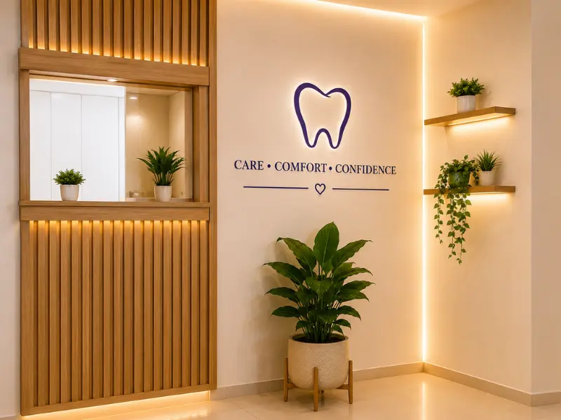 Clinic interior view at Dr Soujanya's dental clinic, Thiruverumbur