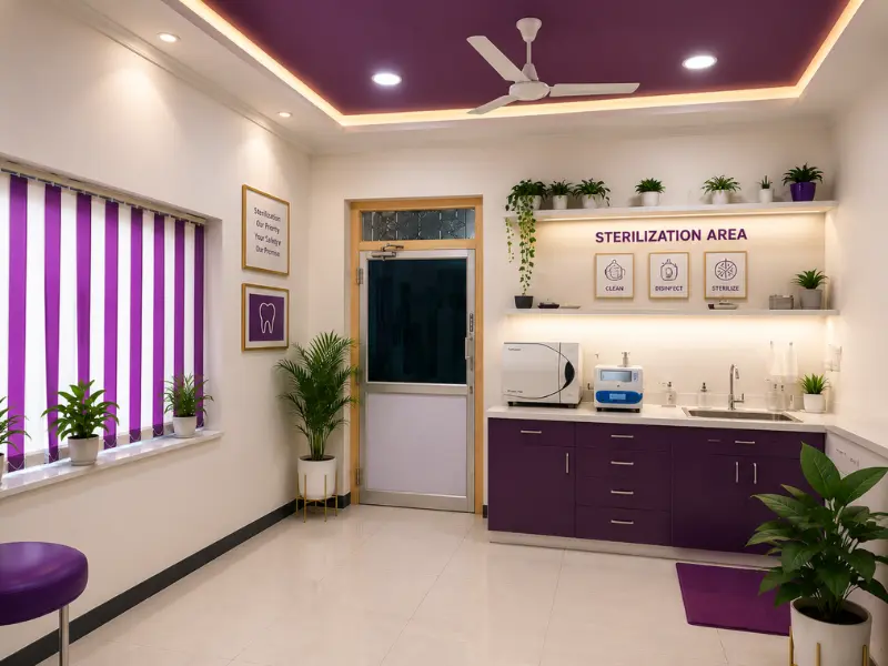 Sterilization area at Dr Soujanya's dental clinic, Thiruverumbur