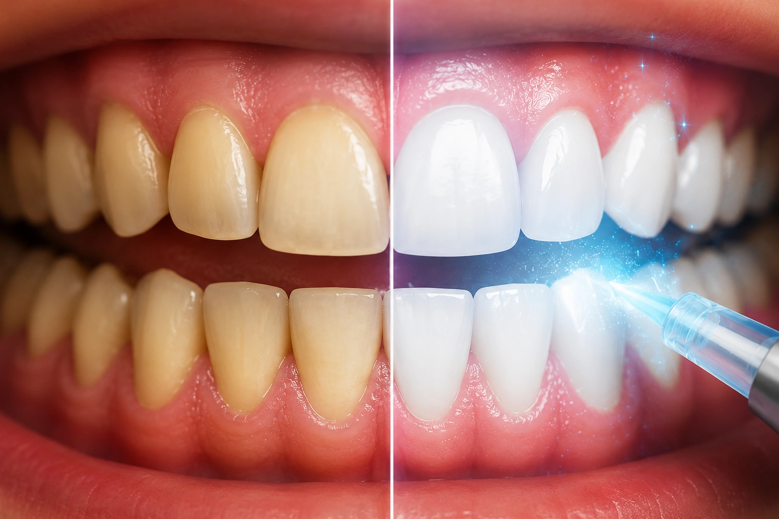 Teeth Whitening - Before and After results at Dr Soujanya's clinic, Thiruverumbur